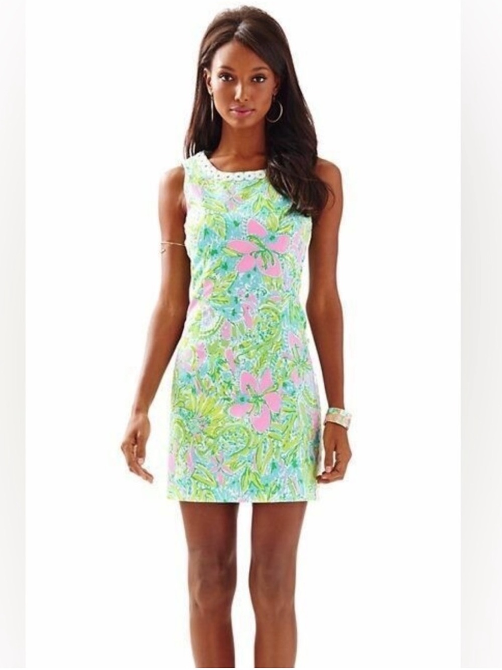 Lilly Pulitzer Mila Sleeveless Floral Shift Dress Coconut Jungle Size 0